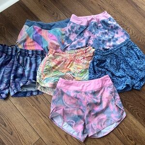 6 Pairs of Colorful Athleta Athletic Shorts, Size 12